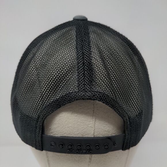EB Snapback Trucker Hat Gray One Size Adjustable Mesh Back Pacific Headwear - Picture 5 of 10